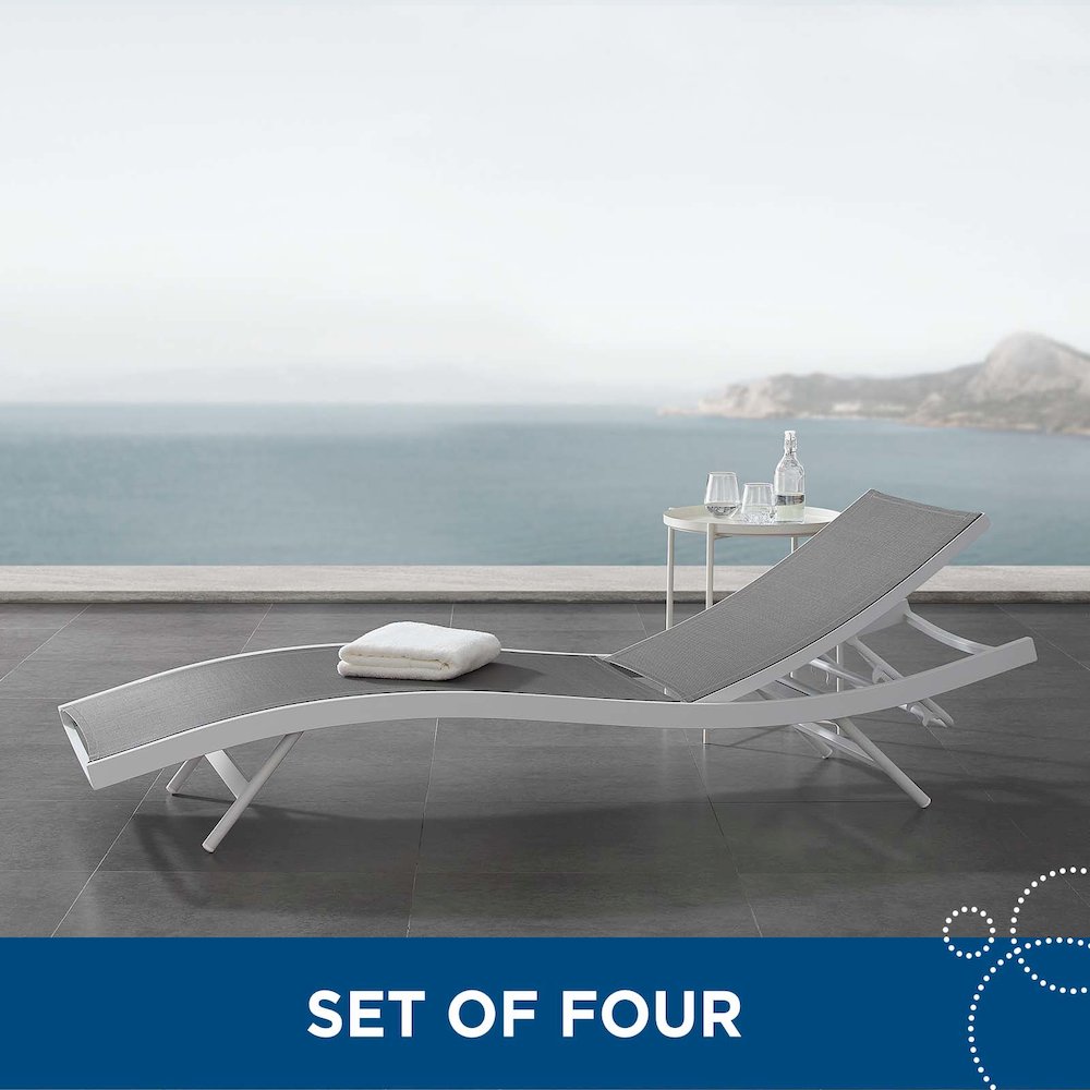 Glimpse Outdoor Patio Mesh Chaise Lounge Set of 4. Picture 5