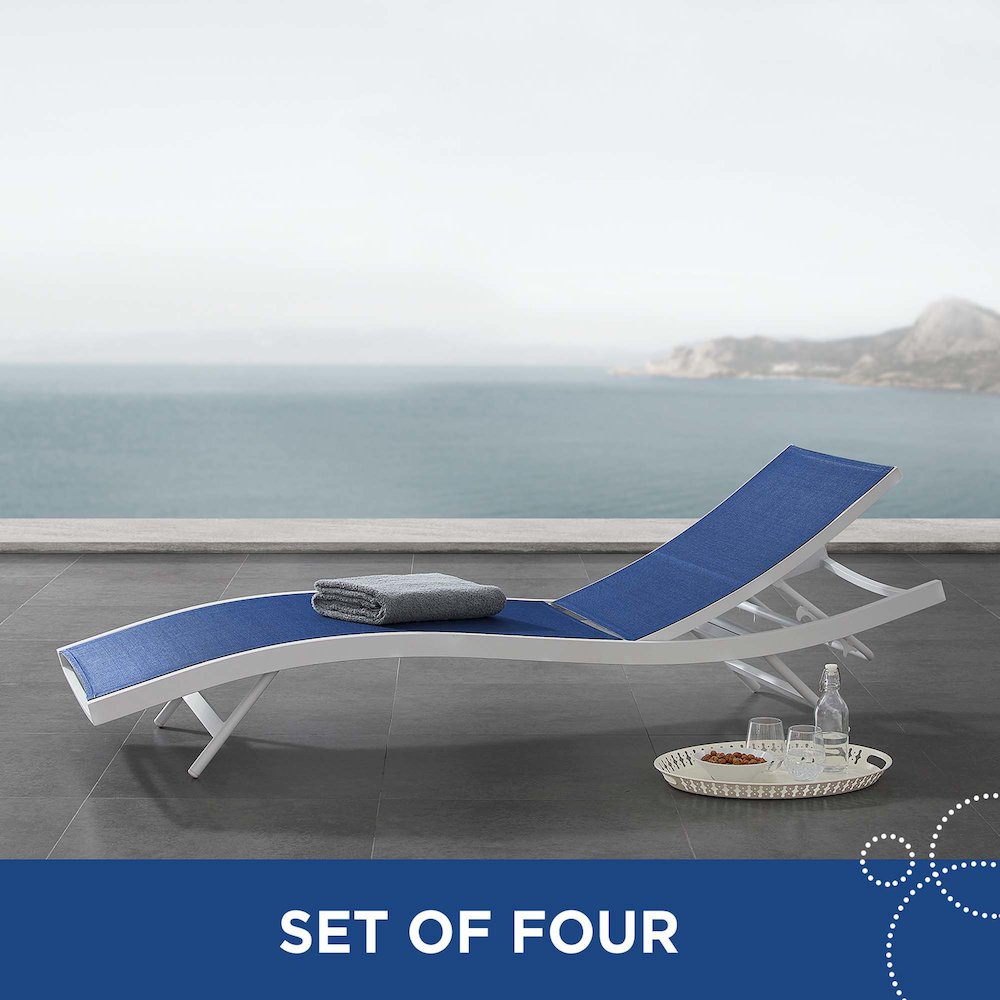 Glimpse Outdoor Patio Mesh Chaise Lounge Set of 4. Picture 8