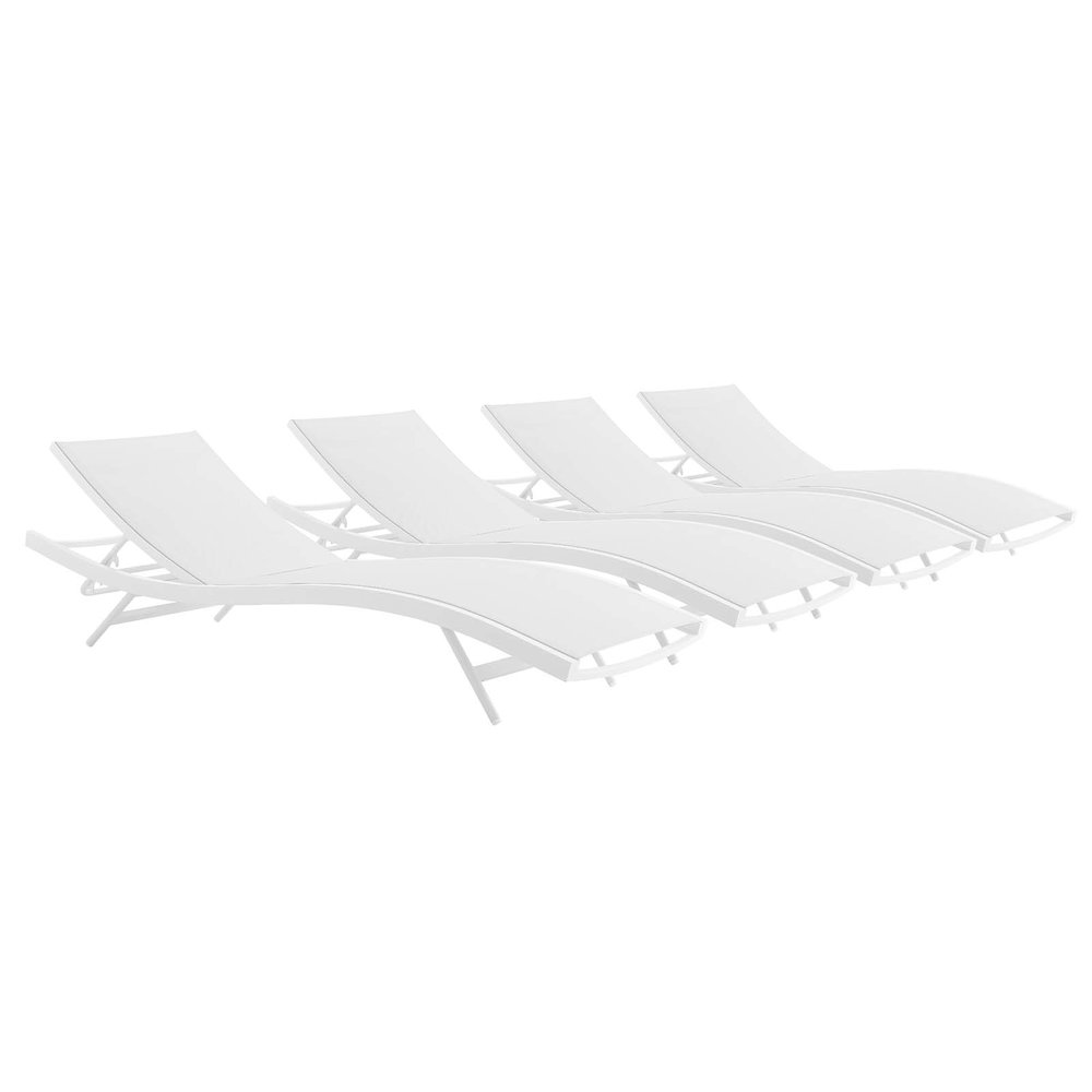 Glimpse Outdoor Patio Mesh Chaise Lounge Set of 4. Picture 1