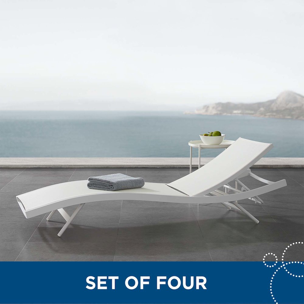 Glimpse Outdoor Patio Mesh Chaise Lounge Set of 4. Picture 5