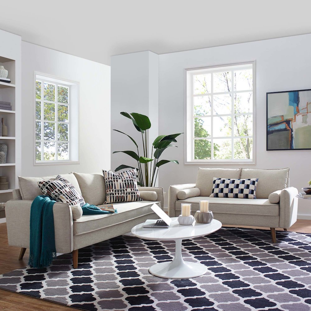 Revive Upholstered Fabric Sofa and Loveseat Set. Picture 6