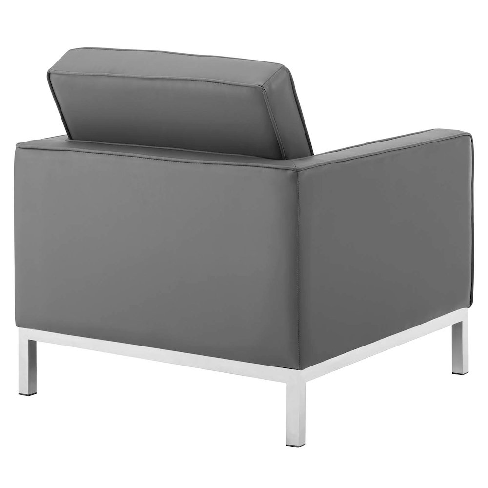 Loft Tufted Vegan Leather Armchairs Set of 2. Picture 4