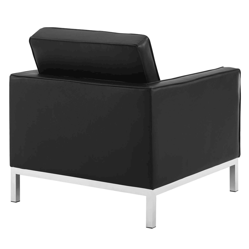 Loft Tufted Upholstered Faux Leather Loveseat and Armchair Set. Picture 5