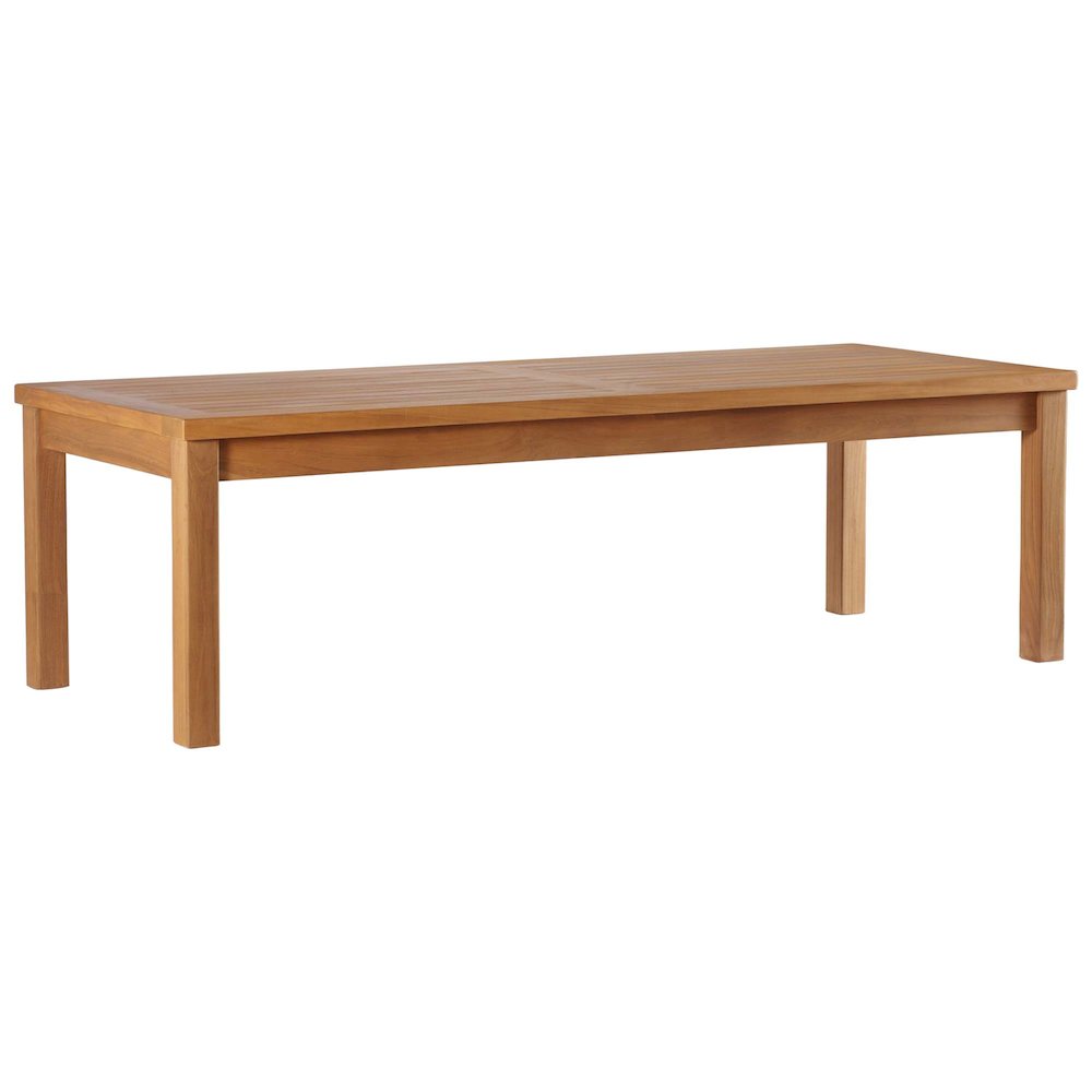 Upland Outdoor Patio Teak Wood Coffee Table. Picture 1