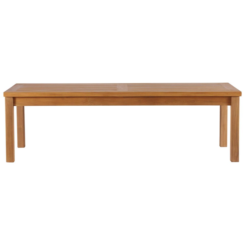 Upland Outdoor Patio Teak Wood Coffee Table. Picture 5