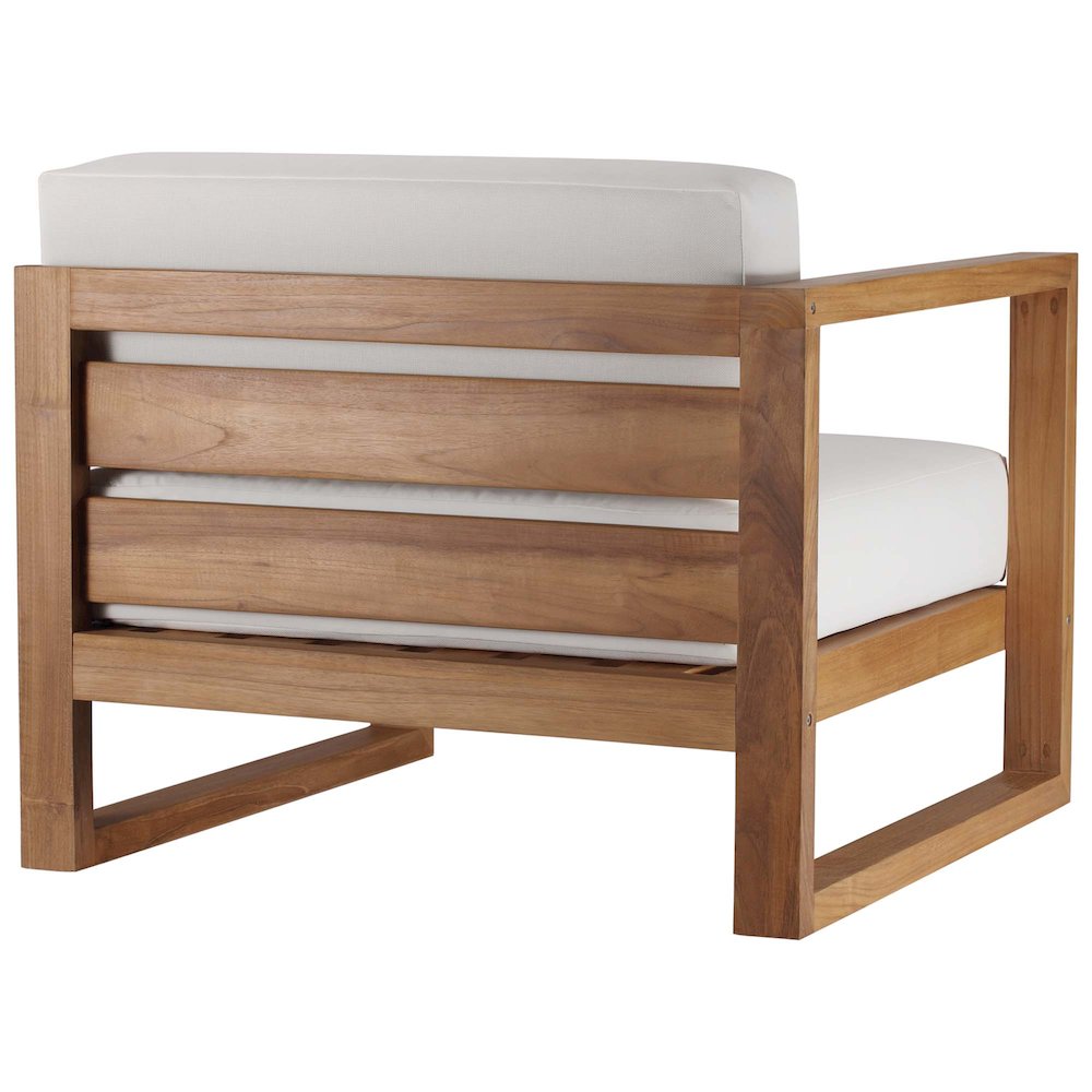 Upland Outdoor Patio Teak Wood Left-Arm Chair. Picture 4