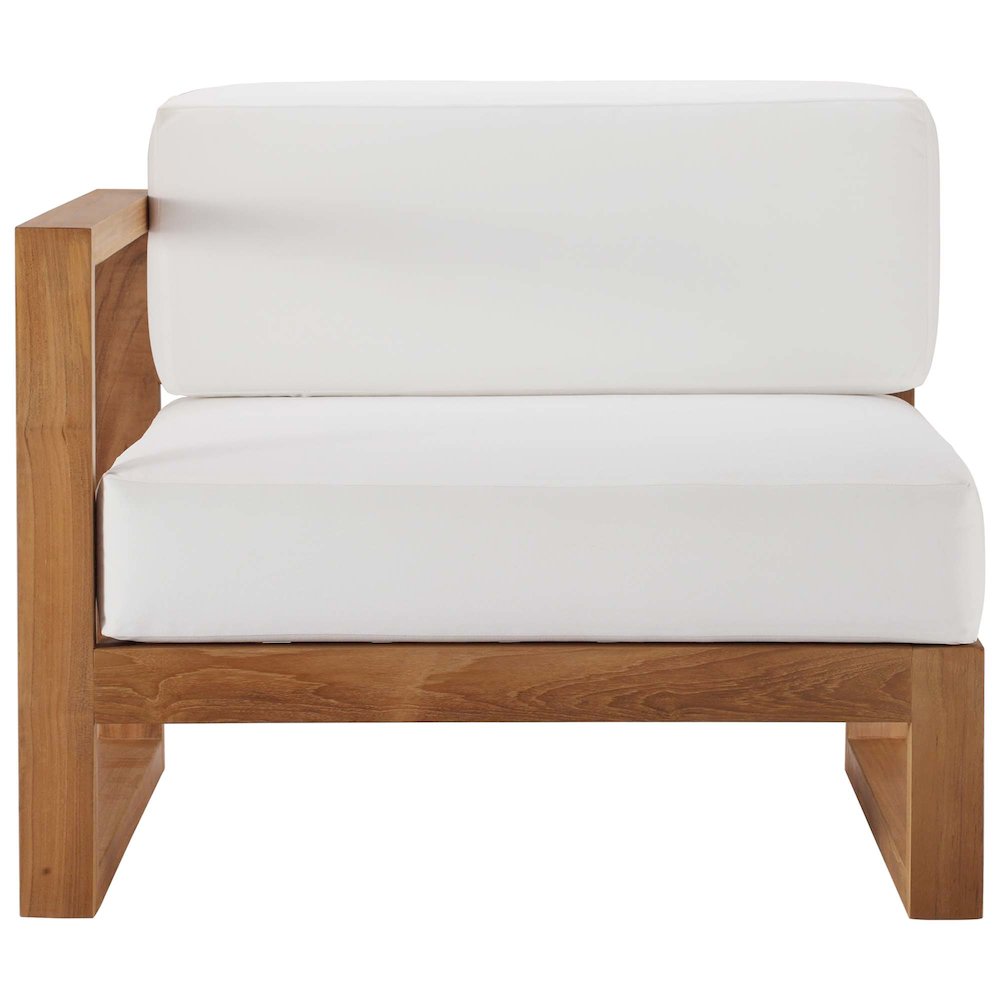 Upland Outdoor Patio Teak Wood Left-Arm Chair. Picture 6