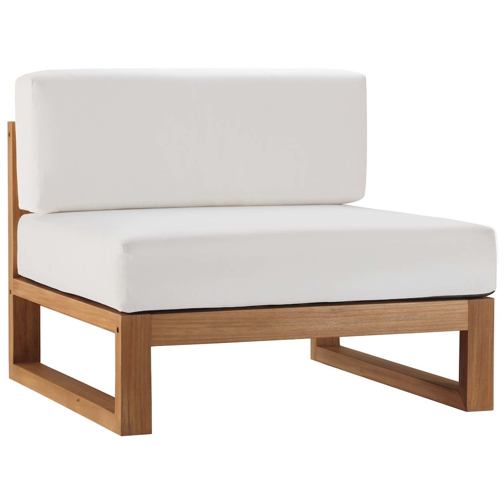 Upland Outdoor Patio Teak Wood Armless Chair. Picture 1