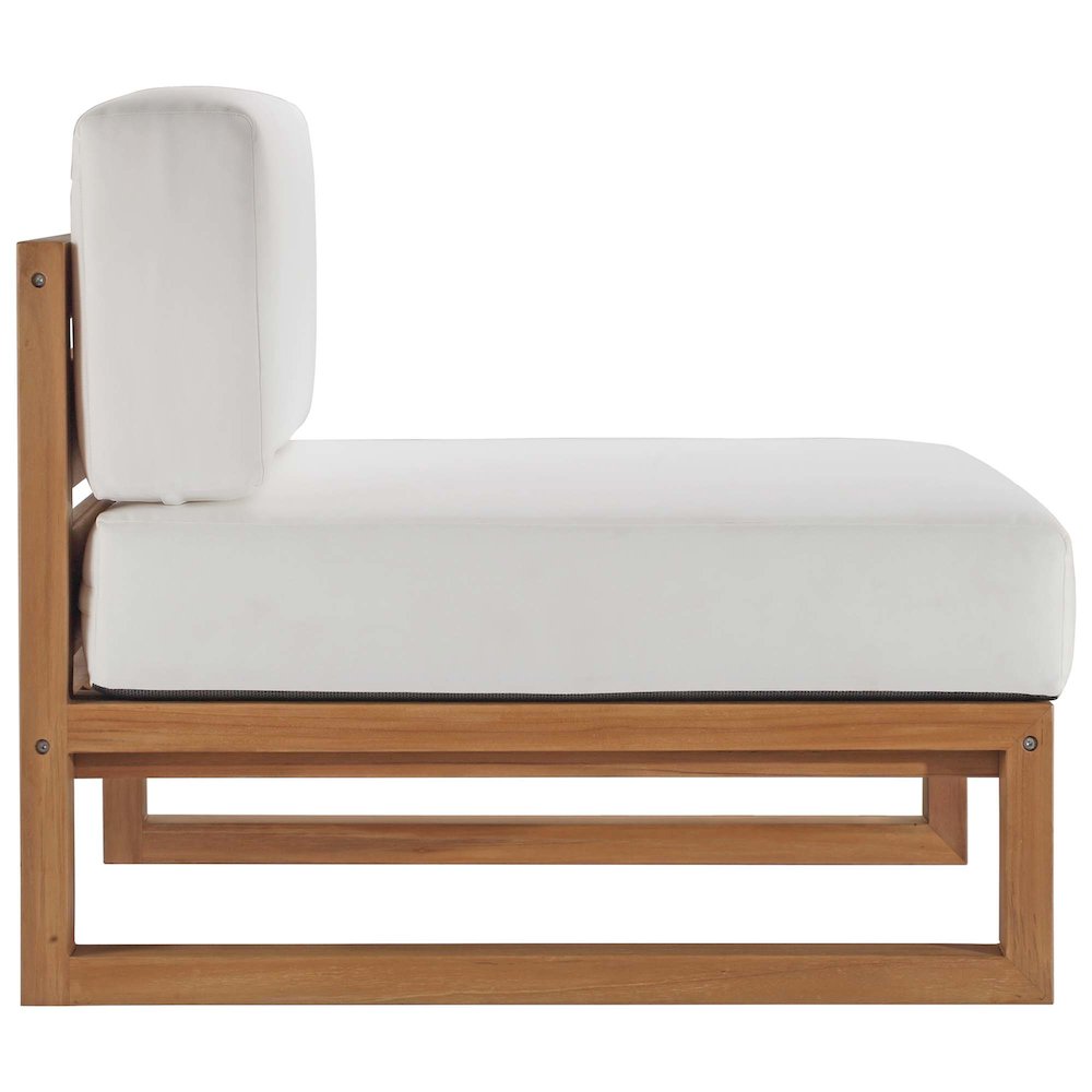 Upland Outdoor Patio Teak Wood Armless Chair. Picture 3