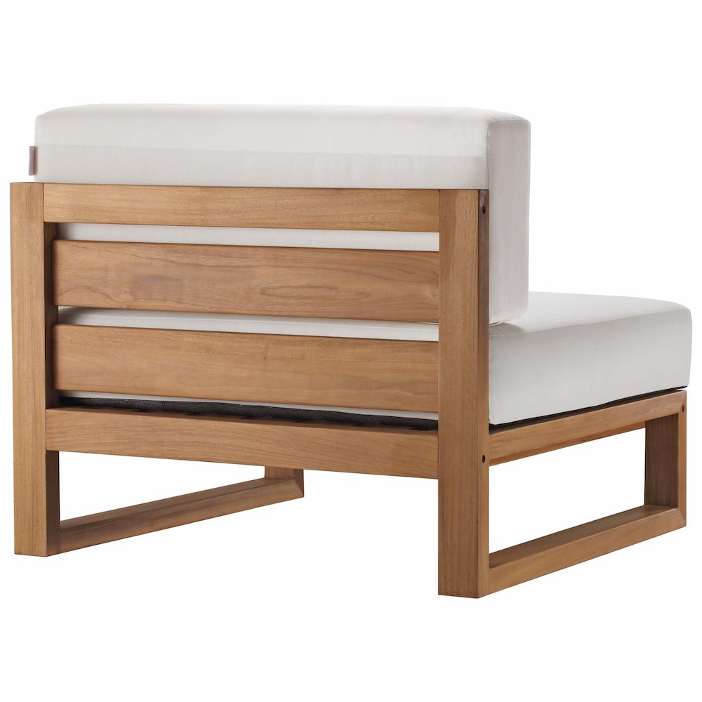 Upland Outdoor Patio Teak Wood Armless Chair. Picture 4