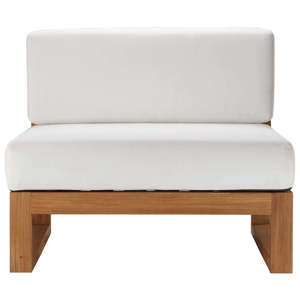 Upland Outdoor Patio Teak Wood Armless Chair. Picture 5