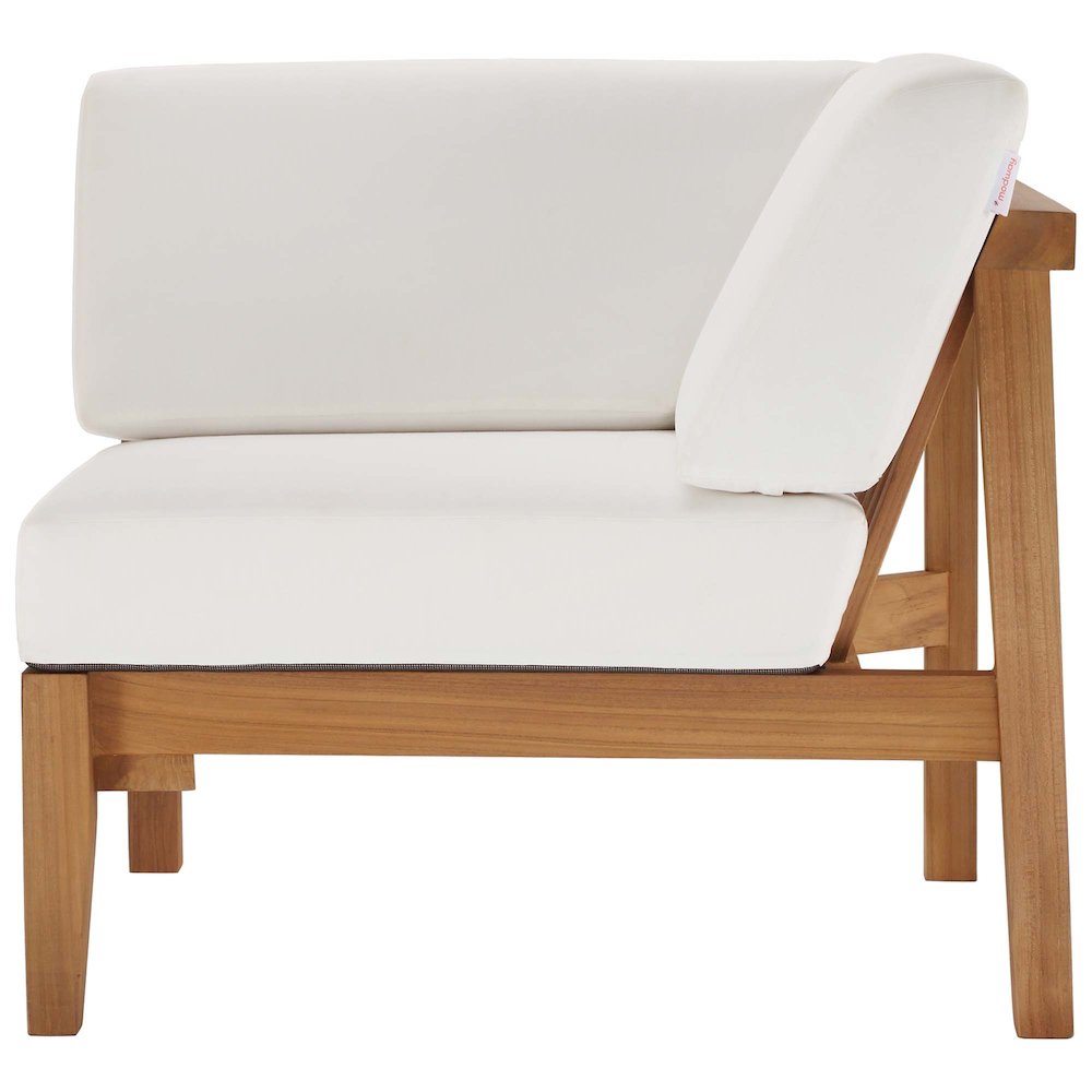 Bayport Outdoor Patio Teak Wood Corner Chair. Picture 6