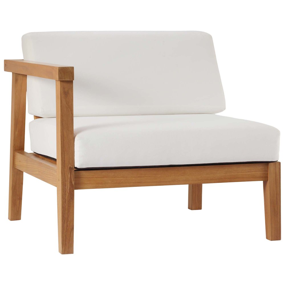 Bayport Outdoor Patio Teak Wood Left-Arm Chair. Picture 1