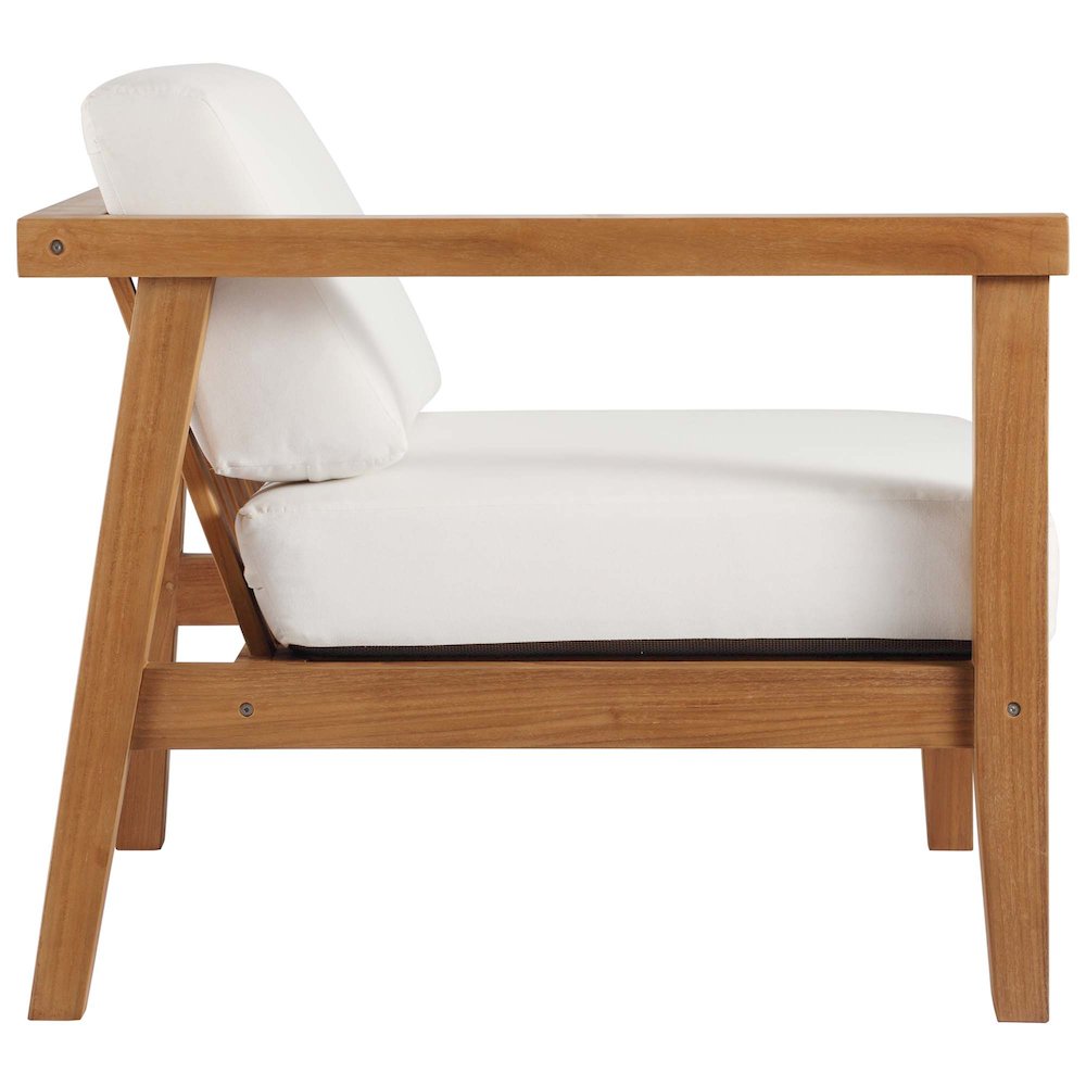 Bayport Outdoor Patio Teak Wood Left-Arm Chair. Picture 2