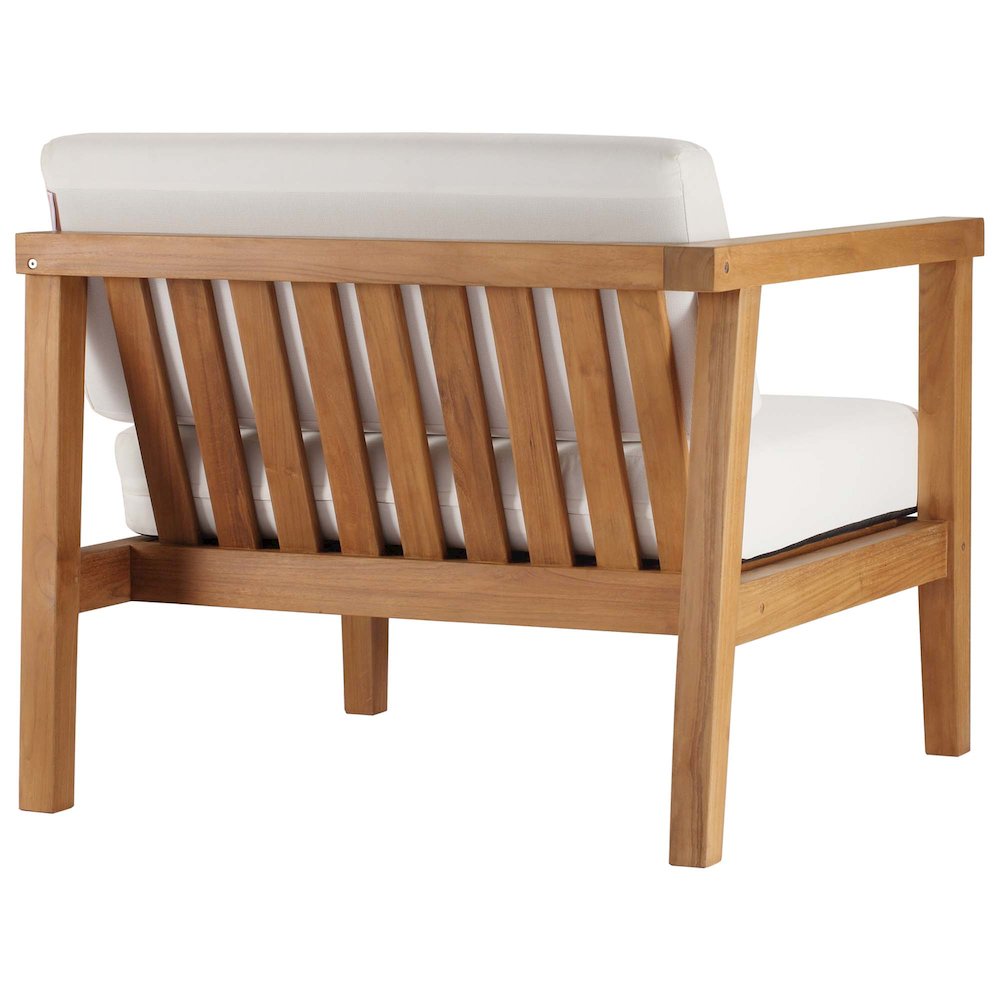 Bayport Outdoor Patio Teak Wood Left-Arm Chair. Picture 3