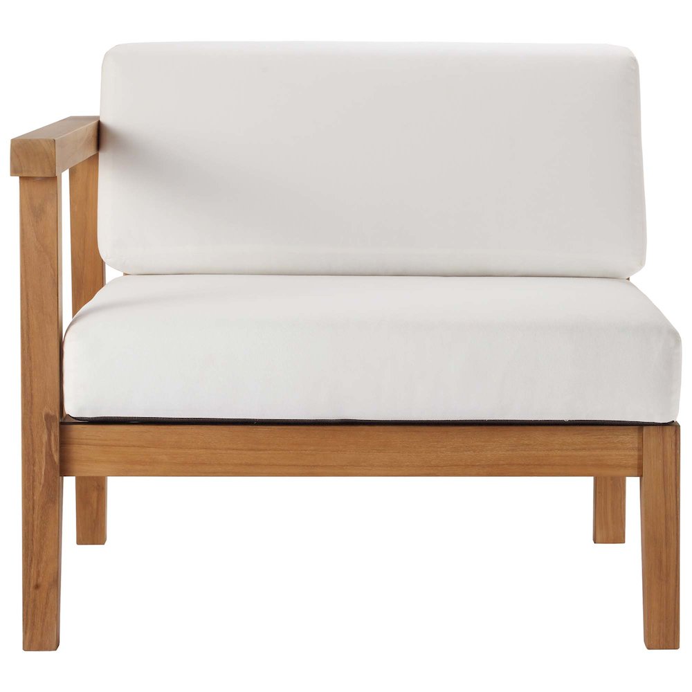 Bayport Outdoor Patio Teak Wood Left-Arm Chair. Picture 4