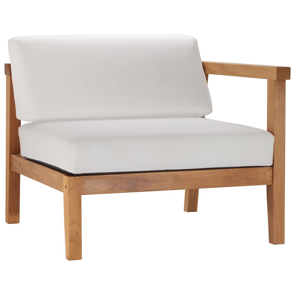 Bayport Outdoor Patio Teak Wood Right-Arm Chair. Picture 1