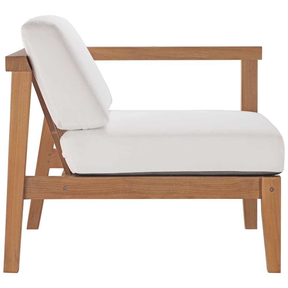 Bayport Outdoor Patio Teak Wood Right-Arm Chair. Picture 2