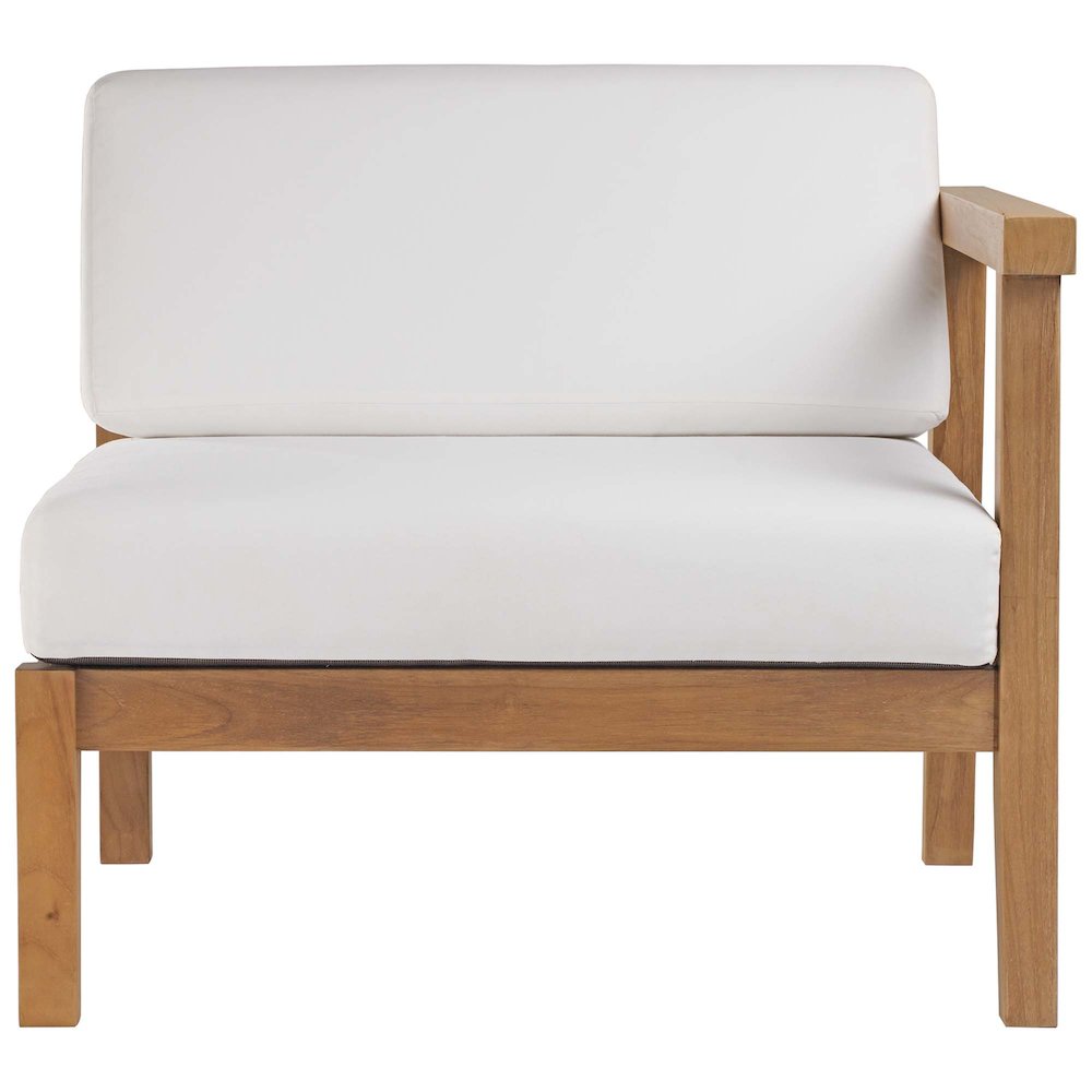 Bayport Outdoor Patio Teak Wood Right-Arm Chair. Picture 4