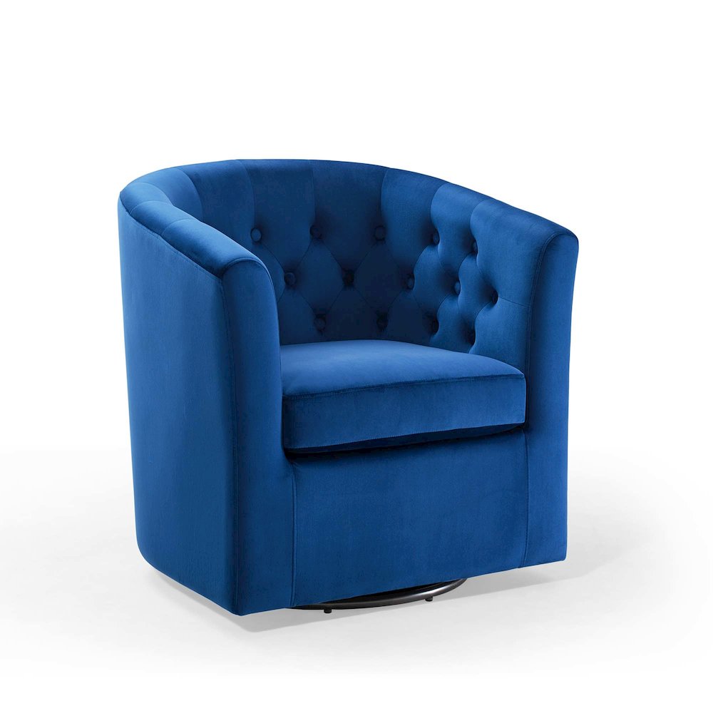Prospect Tufted Performance Velvet Swivel Armchair. Picture 1