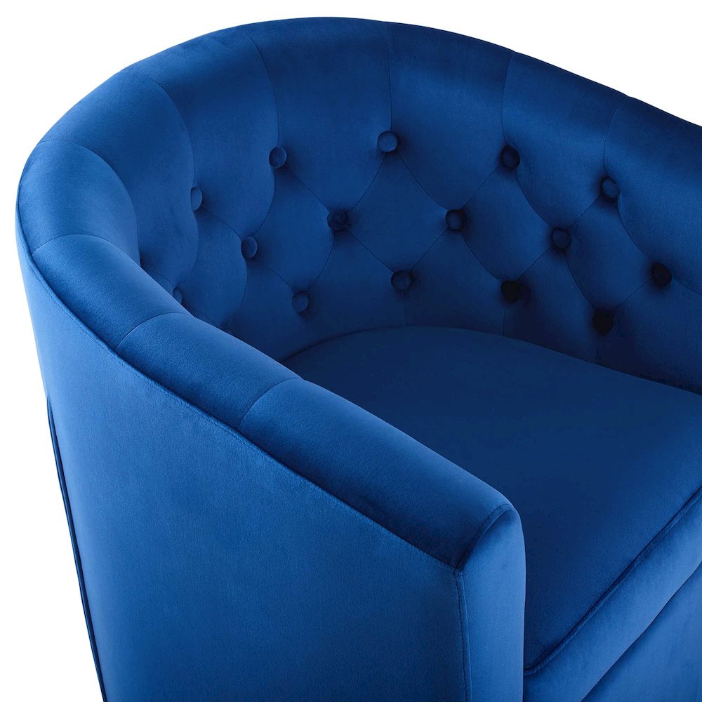 Prospect Tufted Performance Velvet Swivel Armchair. Picture 4