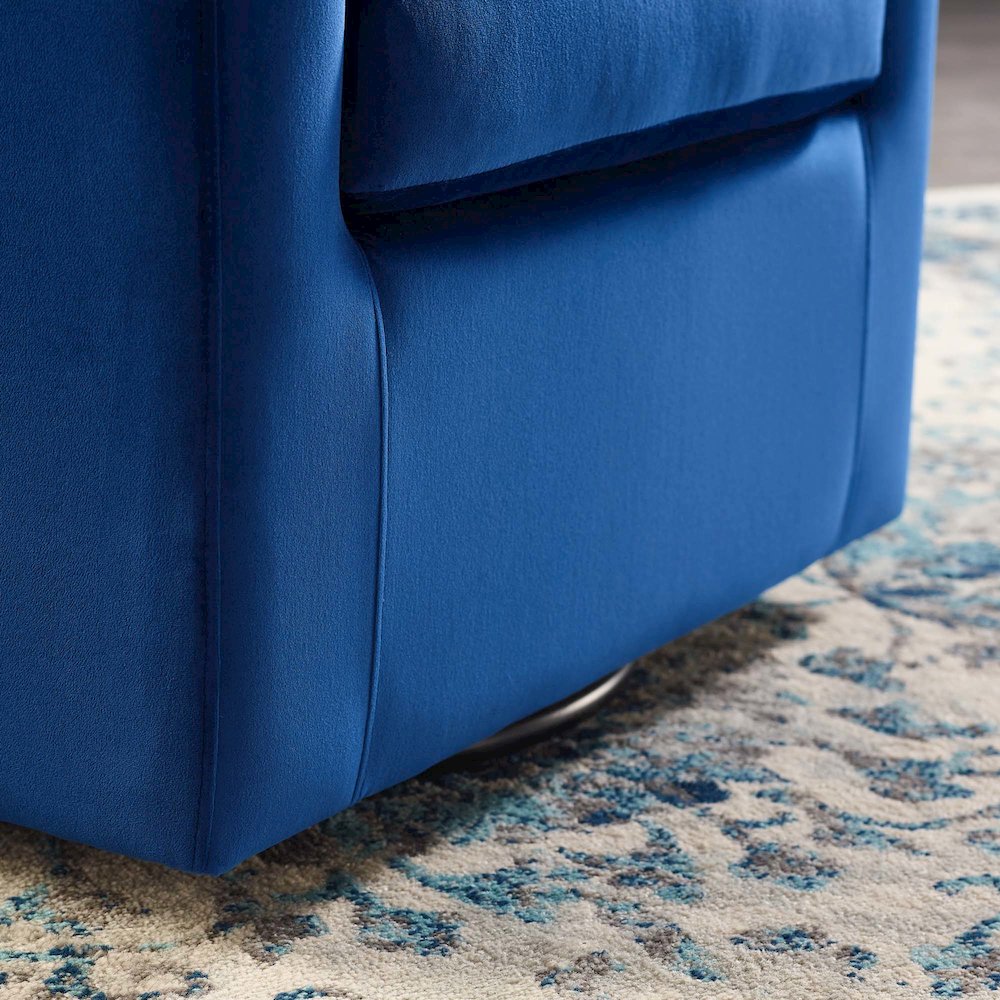 Prospect Tufted Performance Velvet Swivel Armchair. Picture 8