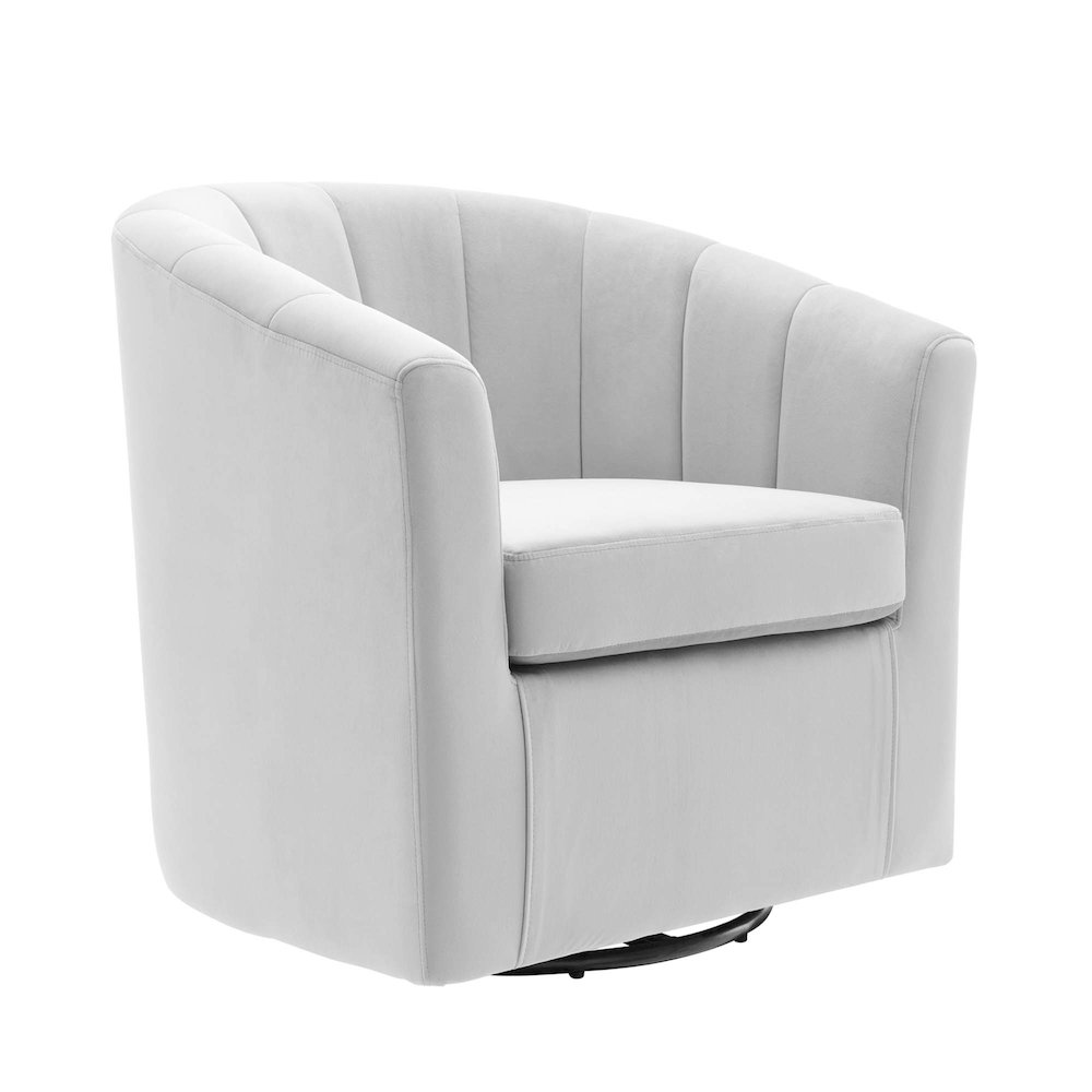 Prospect Performance Velvet Swivel Armchair. Picture 1