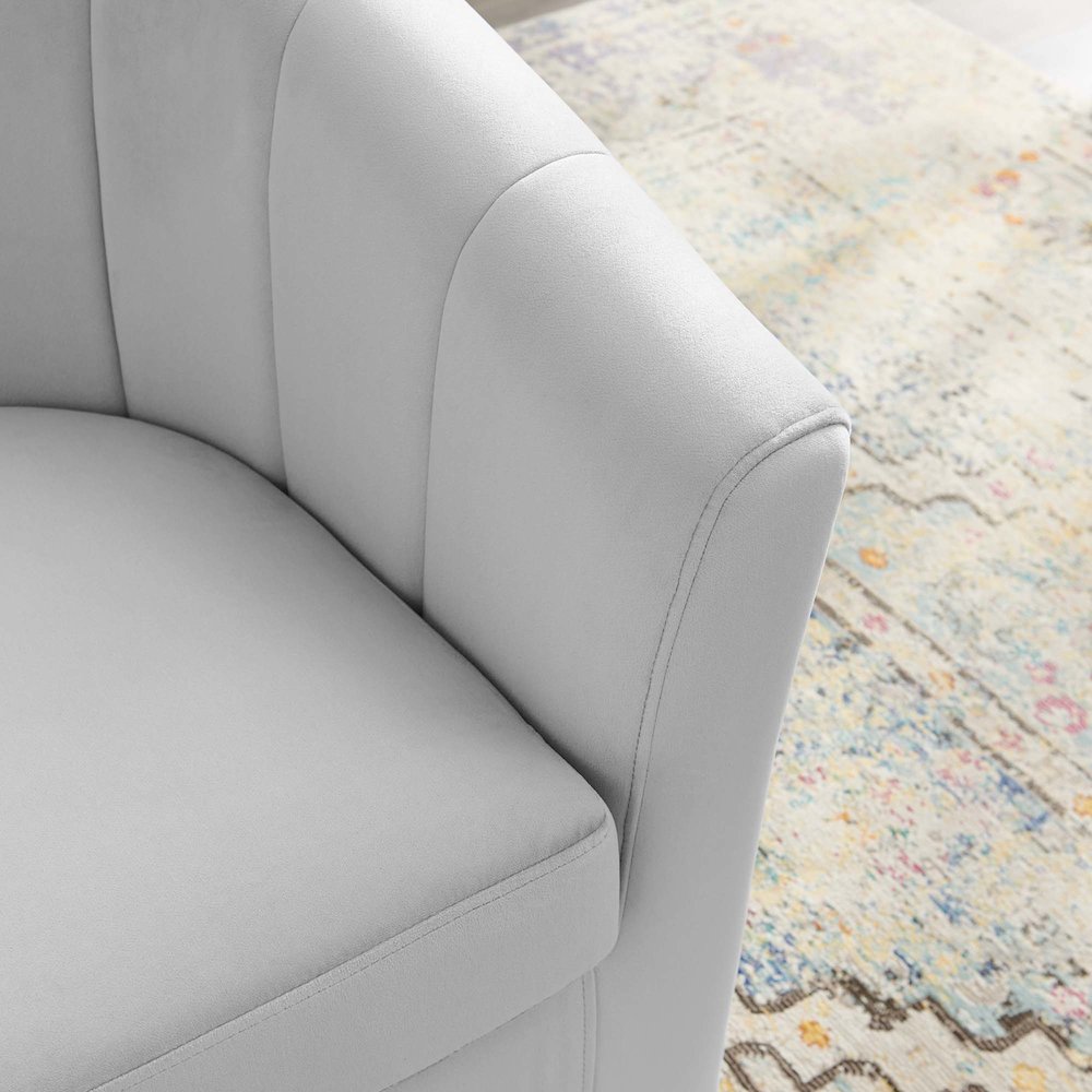 Prospect Performance Velvet Swivel Armchair. Picture 8