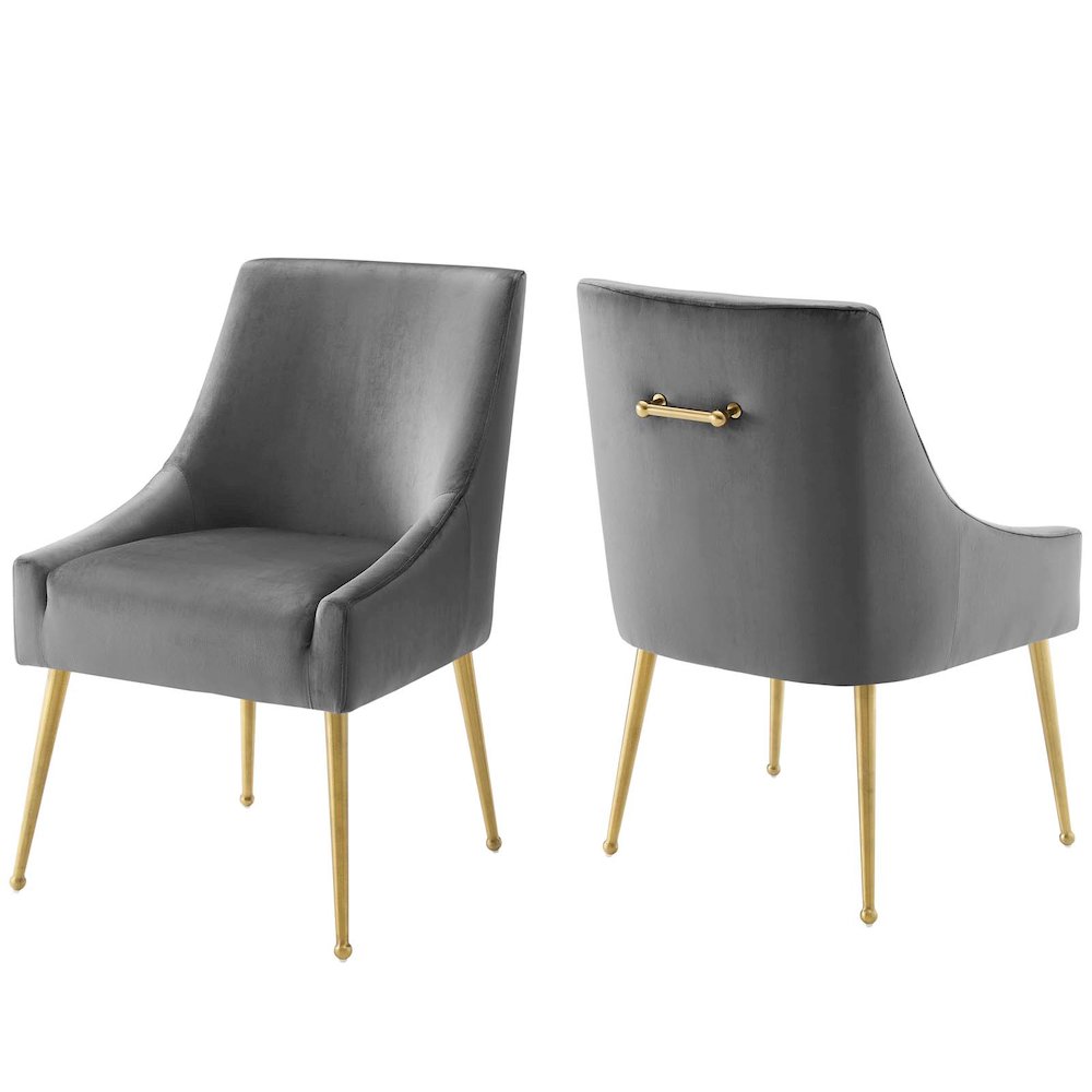 Discern Upholstered Performance Velvet Dining Chair Set of 2. Picture 1