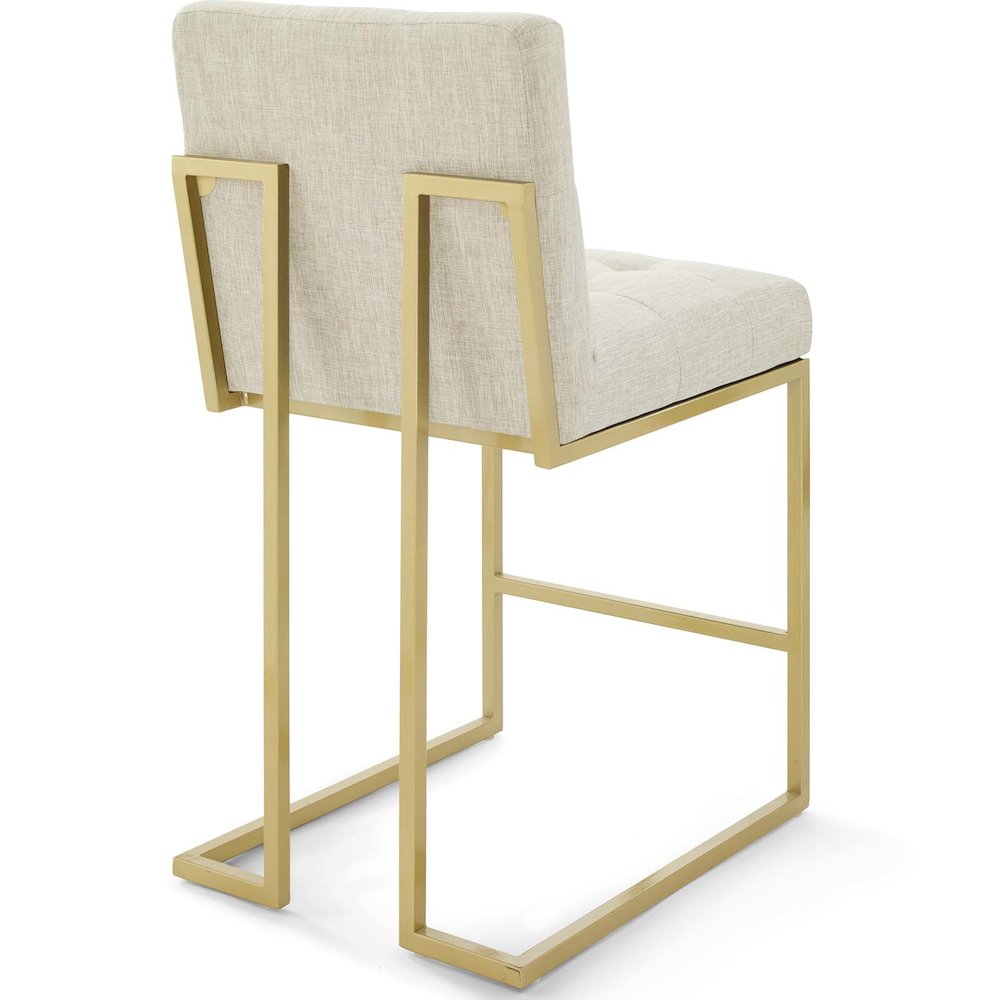 Privy Gold Stainless Steel Upholstered Fabric Counter Stool Set of 2. Picture 3