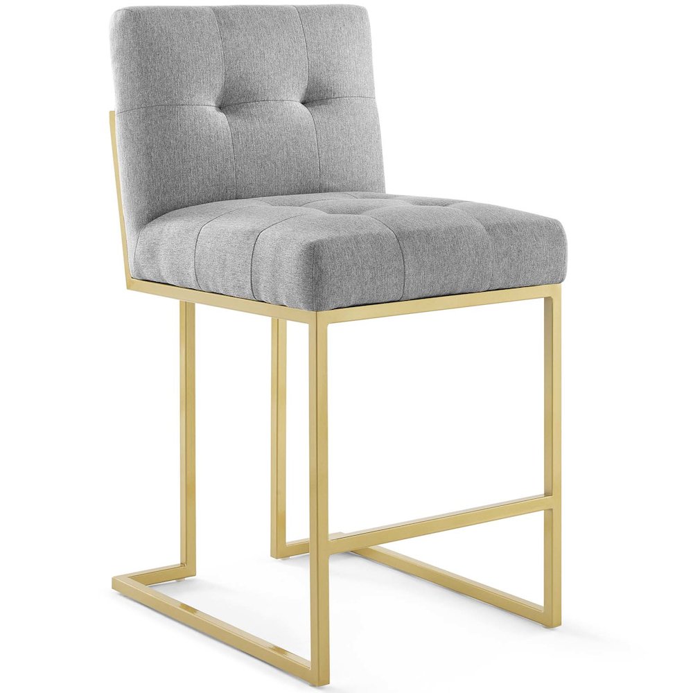Privy Gold Stainless Steel Upholstered Fabric Counter Stool Set of 2. Picture 2