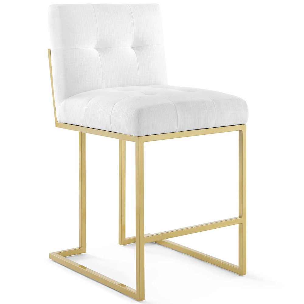 Privy Gold Stainless Steel Upholstered Fabric Counter Stool Set of 2. Picture 2