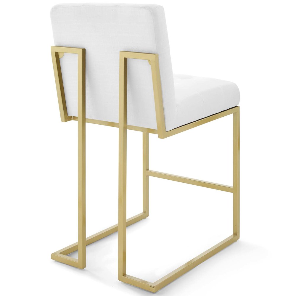 Privy Gold Stainless Steel Upholstered Fabric Counter Stool Set of 2. Picture 3