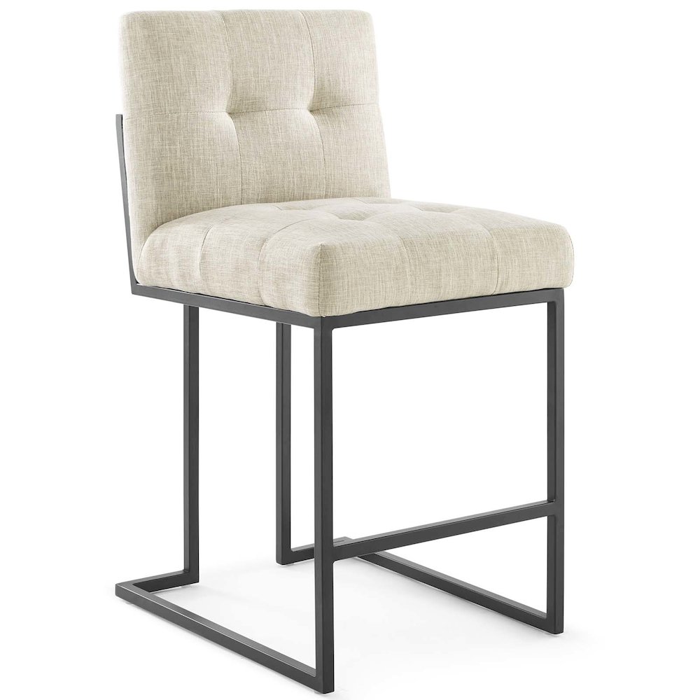 Privy Black Stainless Steel Upholstered Fabric Counter Stool Set of 2. Picture 2