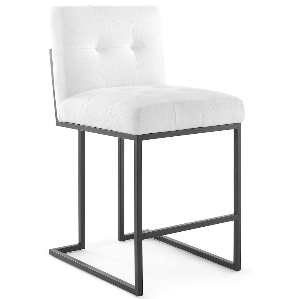 Privy Black Stainless Steel Upholstered Fabric Counter Stool Set of 2. Picture 2