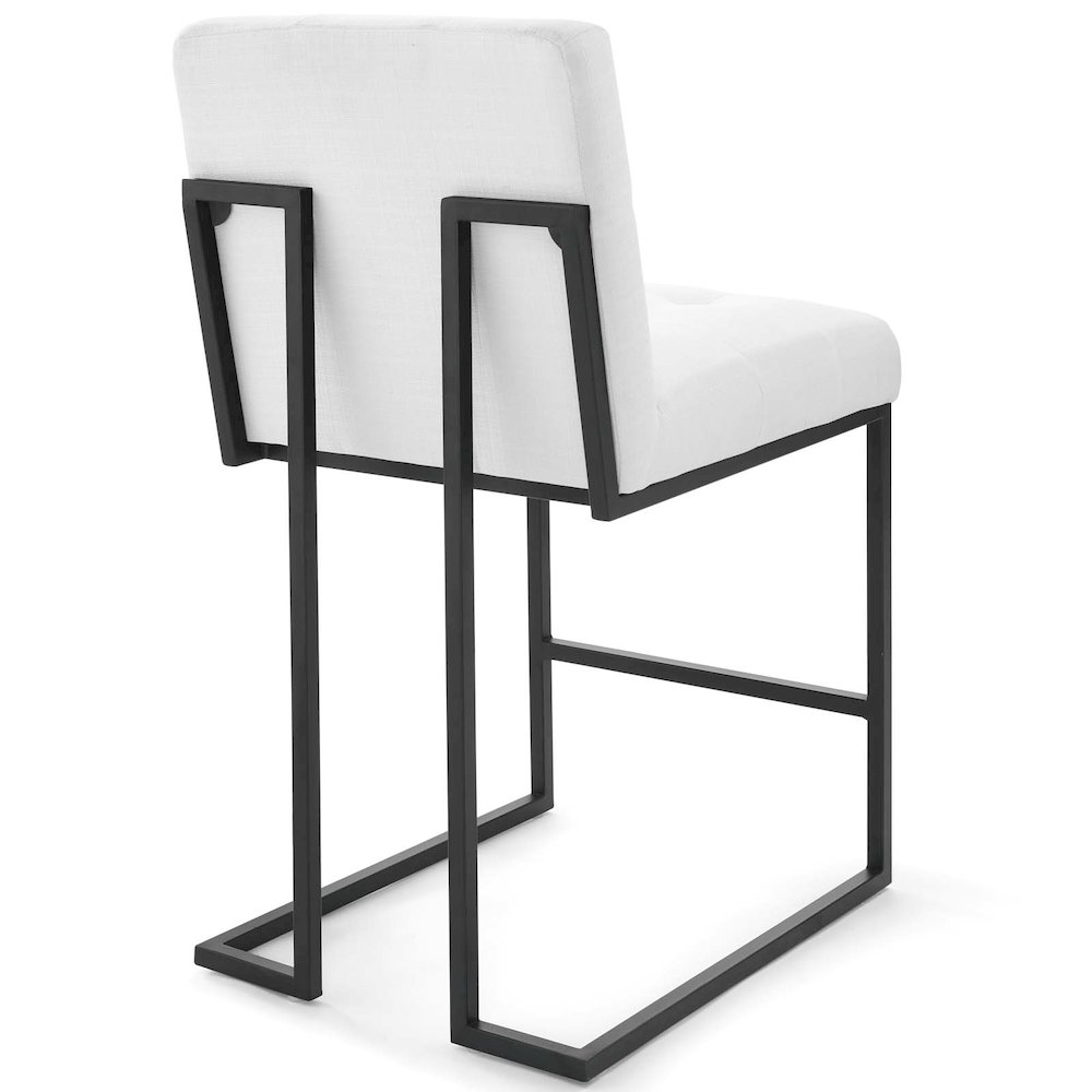 Privy Black Stainless Steel Upholstered Fabric Counter Stool Set of 2. Picture 3