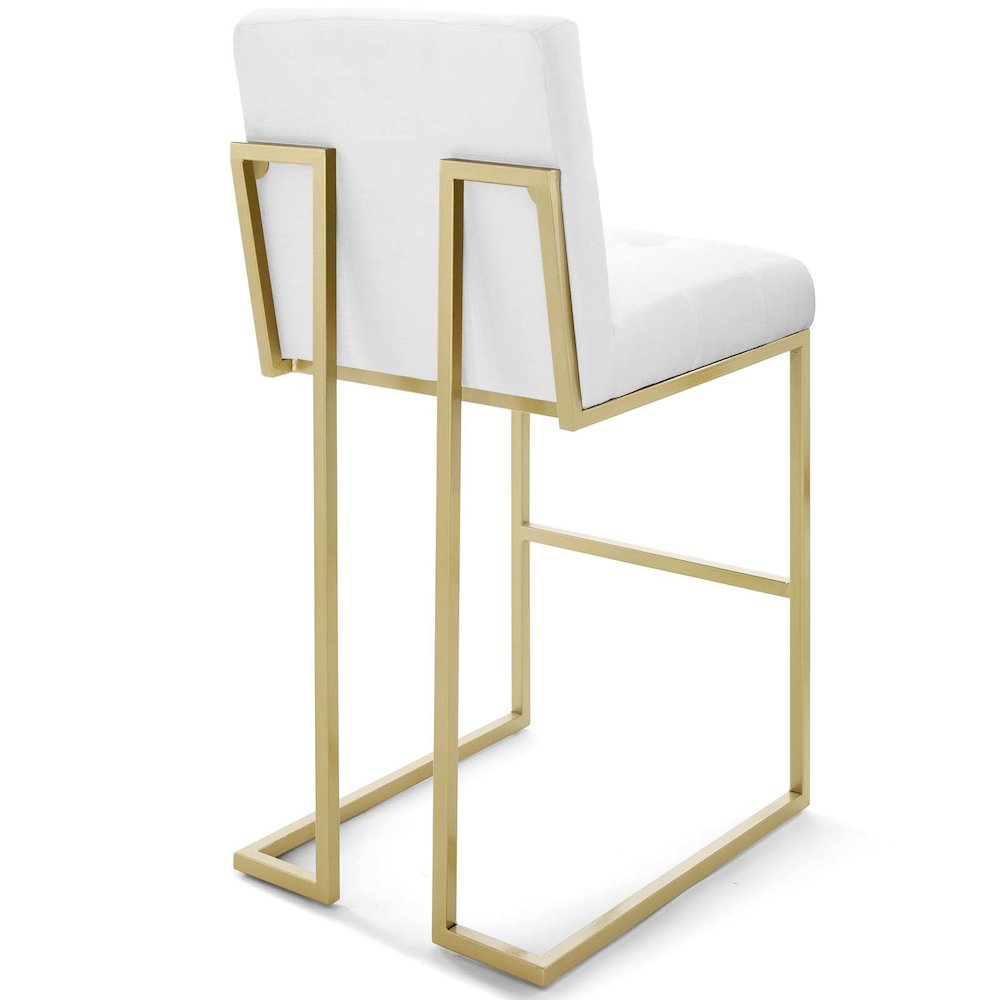 Privy Gold Stainless Steel Upholstered Fabric Bar Stool Set of 2. Picture 3