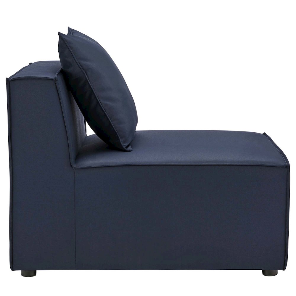 Saybrook Outdoor Patio Upholstered Sectional Sofa Armless Chair. Picture 2