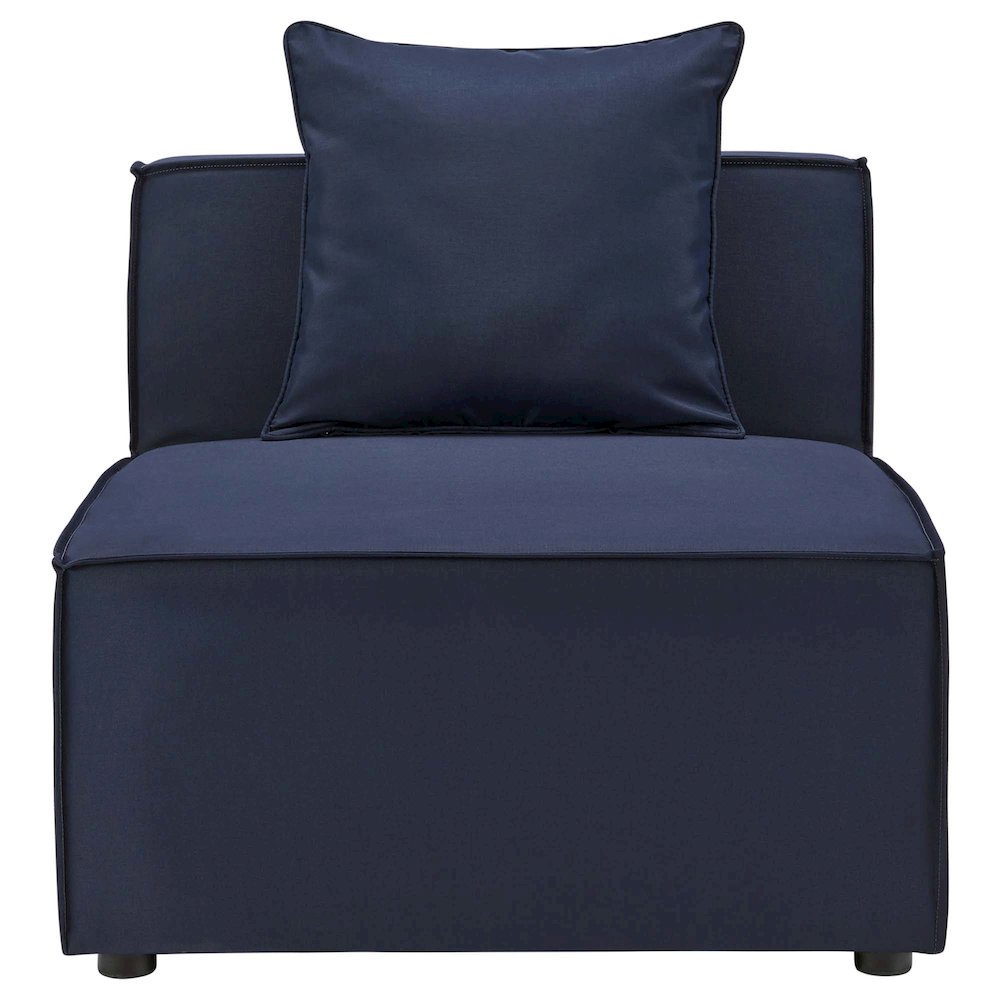 Saybrook Outdoor Patio Upholstered Sectional Sofa Armless Chair. Picture 4