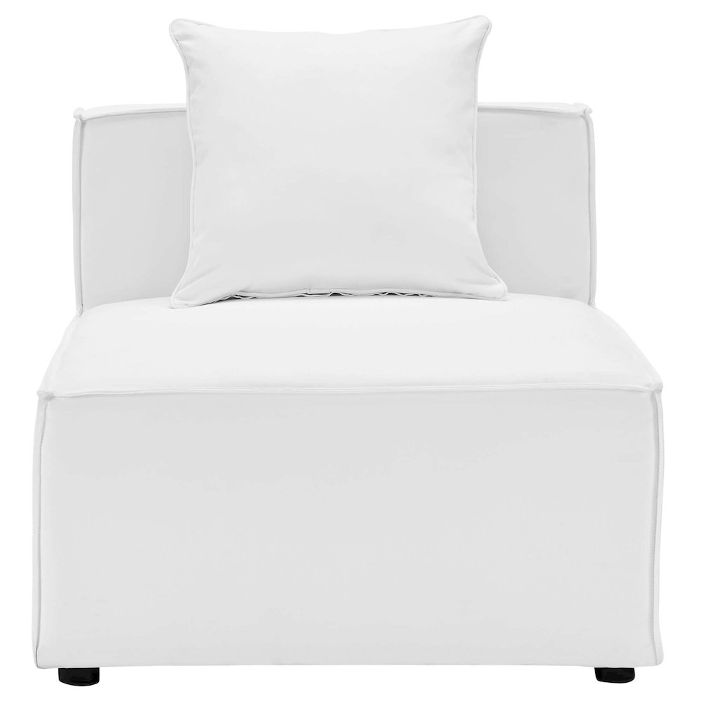 Saybrook Outdoor Patio Upholstered Sectional Sofa Armless Chair. Picture 4