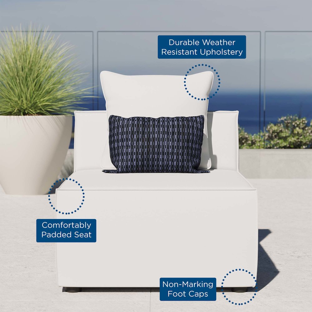 Saybrook Outdoor Patio Upholstered Sectional Sofa Armless Chair. Picture 7