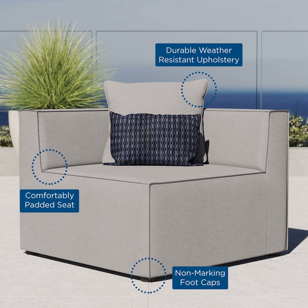 Saybrook Outdoor Patio Upholstered Sectional Sofa Corner Chair. Picture 2