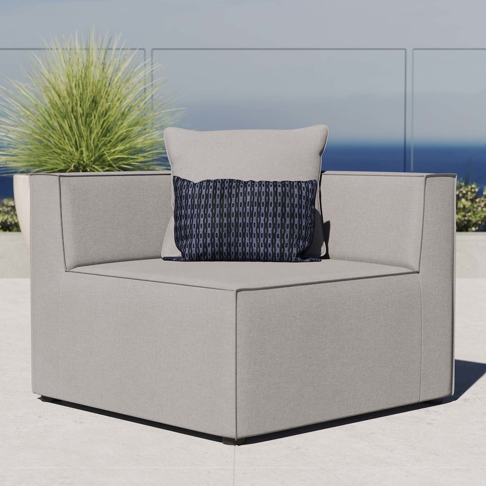 Saybrook Outdoor Patio Upholstered Sectional Sofa Corner Chair. Picture 7