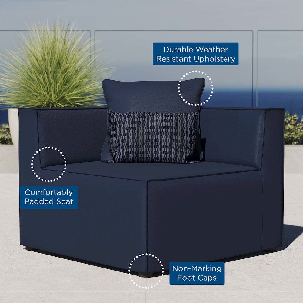 Saybrook Outdoor Patio Upholstered Sectional Sofa Corner Chair. Picture 2