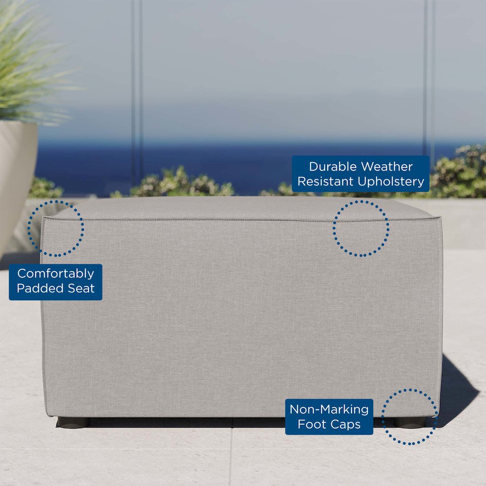 Saybrook Outdoor Patio Upholstered Sectional Sofa Ottoman. Picture 2