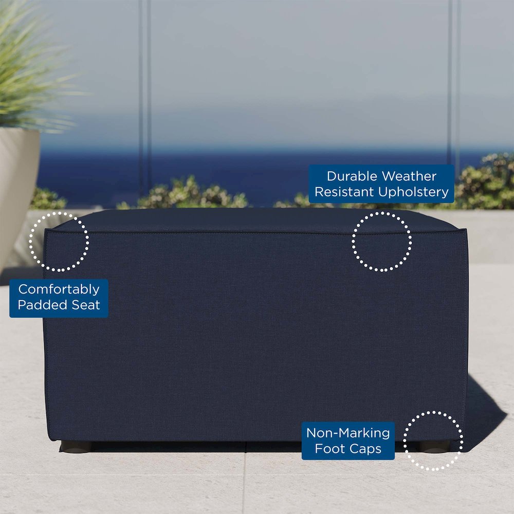 Saybrook Outdoor Patio Upholstered Sectional Sofa Ottoman. Picture 2