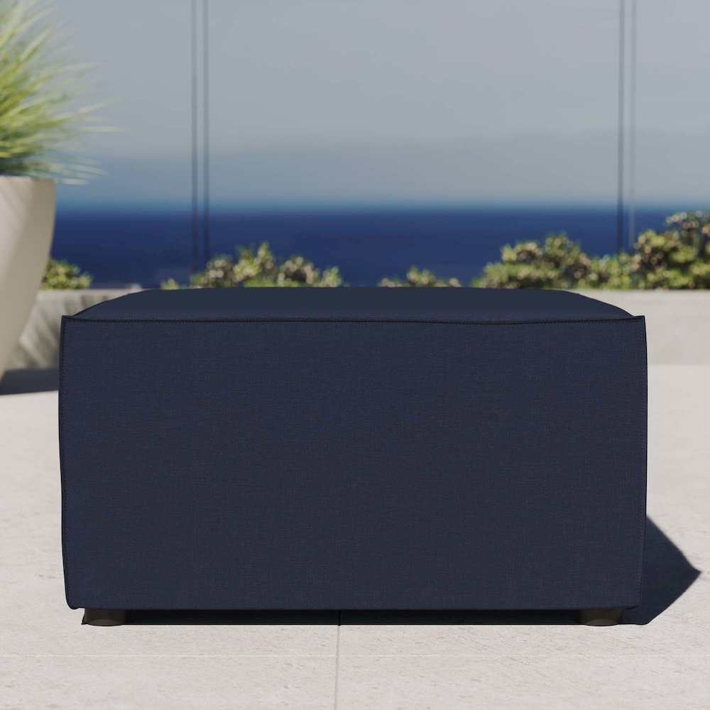 Saybrook Outdoor Patio Upholstered Sectional Sofa Ottoman. Picture 6