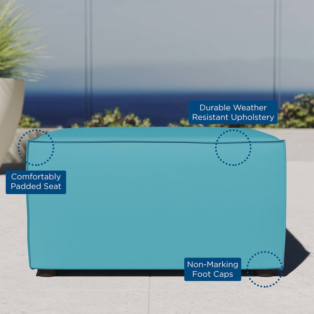 Saybrook Outdoor Patio Upholstered Sectional Sofa Ottoman. Picture 5