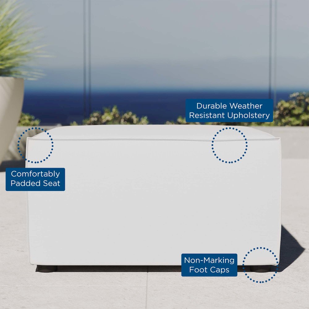 Saybrook Outdoor Patio Upholstered Sectional Sofa Ottoman. Picture 2