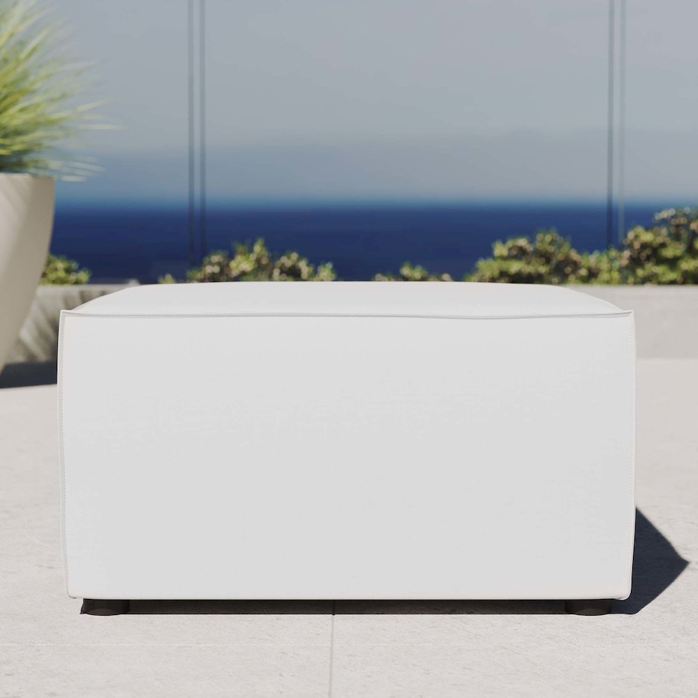 Saybrook Outdoor Patio Upholstered Sectional Sofa Ottoman. Picture 6